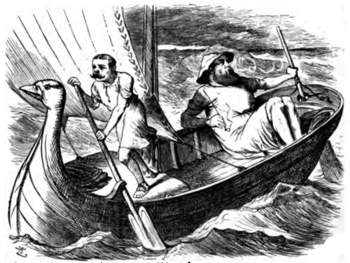 Reprinted by permission of the proprietors of ‘Punch.‘
‘YOUTH ON THE PROW AND PLEASURE AT THE HELM!’
Punch, August 14. 1886.