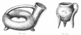 No. 160. Remarkable Terra-cotta Vessel, in the shape of a
Bugle, with three feet (3 M.).