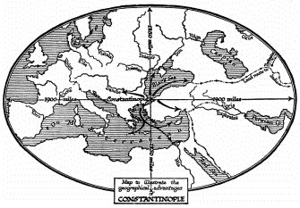 Map to illustrate the geographical advantages of
CONSTANTINOPLE