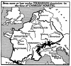Area more or less under FRANKISH dominion in the time of
CHARLES MARTEL