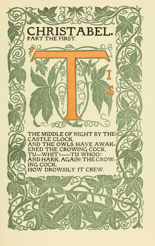 OPENING PAGE OF COLERIDGE'S 'CHRISTABEL'
