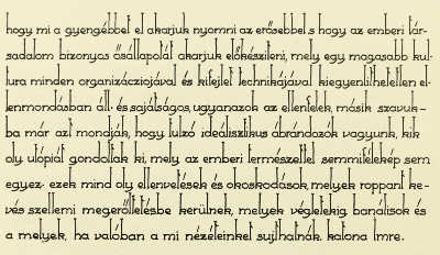 EXAMPLE OF WRITING WITH REED PEN. BY IMRE KATONA STUDENT
OF THE ARTS AND CRAFTS SCHOOL, BUDAPEST