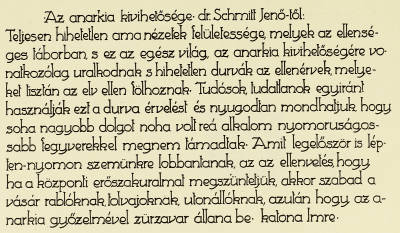 EXAMPLE OF WRITING WITH REED PEN. BY IMRE KATONA STUDENT
OF THE ARTS AND CRAFTS SCHOOL, BUDAPEST
