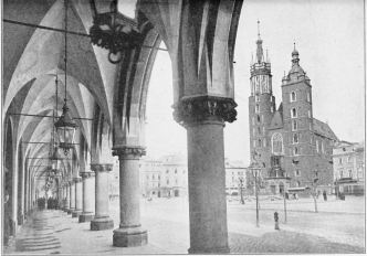 THE MARKET SQUARE IN CRACOW

Here Poland mourns her glorious past, and the returned immigrant assures
her of a glorious future.