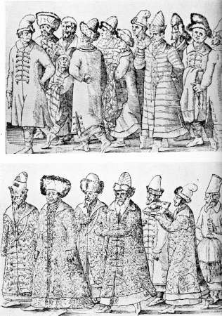 A CHURCH SERVICE, PROCESSION OF BOYARDS
From 16th century contemporary prints, attributed to Jost Amman.