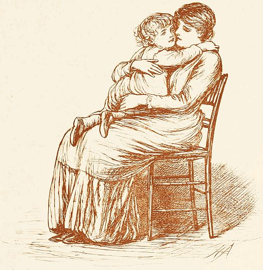 seated mother holding child