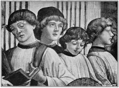 A GROUP OF CHORISTERS

Detail from the Funeral of Santa Fina. (Domenico Ghirlandaio)