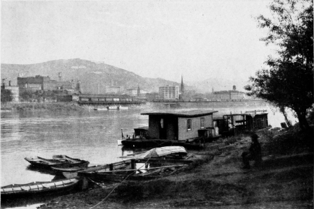 The Ohio River at Wheeling, West Virginia. Mr. Howells’s
father worked in Wheeling before he moved across the river to Martin’s
Ferry