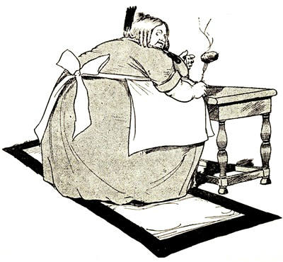 she had been busily engaged cooking a
vegetable stew