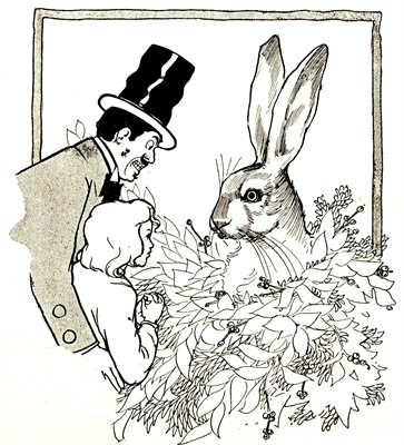 the
white rabbit crouched at their feet