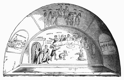 Illustration: Fig. 31.&mdash;Perspective of Interior of Vault, with Pagan
Paintings.