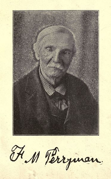 Photograph and signature of F M Perryman
