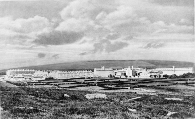 Princetown Prison at Dartmoor

The great war prison of Princetown on the wilds of Dartmoor was
erected in 1806. The American prisoners were held here, during the
War of 1812, and among them was a large contingent of colored men.
At this time the prison held war prisoners from many countries,
Frenchmen, Spaniards, Portuguese, Italians, Swiss, Germans, Poles,
Swedes, Dutchmen, and Orientals.
