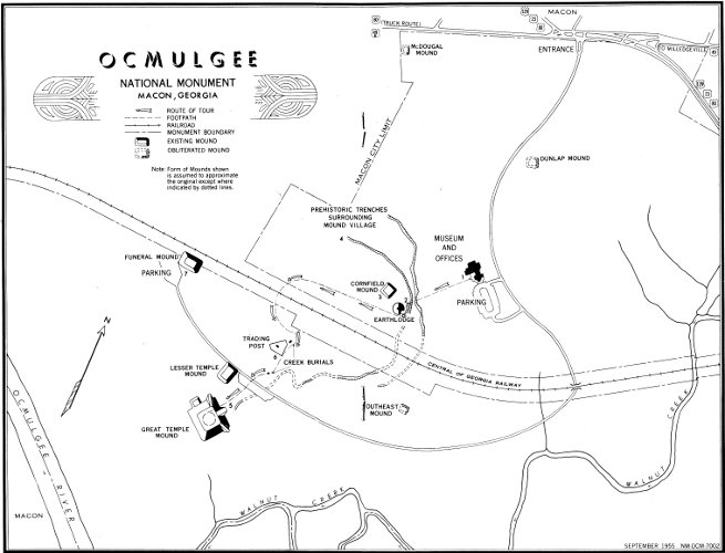 OCMULGEE NATIONAL MONUMENT MACON, GEORGIA. SEPTEMBER 1955  NM&middot;OCM&middot;7002