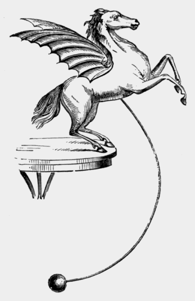 pegasus on
edge of table