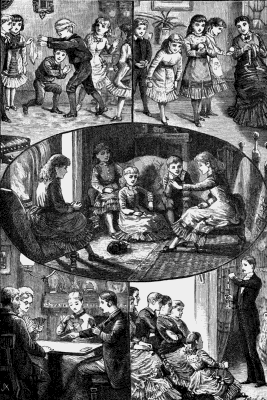 children
and adults playing games