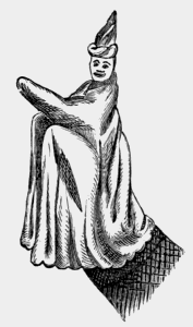 hand
covered in handkerchief to make the Magician of Morocco