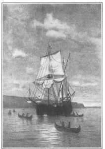 The discovery of the Hudson River

From the painting by Warren Sheppard © 1895, by The Woolfall Co.
