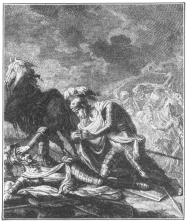 The eldest son of King William rebelled against his
father’s authority and fled to the castle of Gerberoi. King William
pursued him and besieged the castle. During the siege the king was
wounded by his son in single combat, but they were afterwards
reconciled.