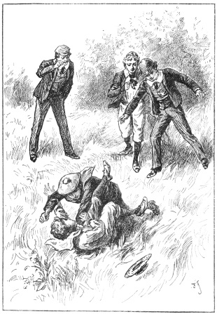 “Shaking him with fury.”

p. 124.

