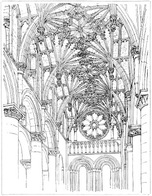 THE ROOF OF THE NAVE.
  (FROM A DRAWING BY R. PHEN� SPIERS, F.R.I.B.A.)