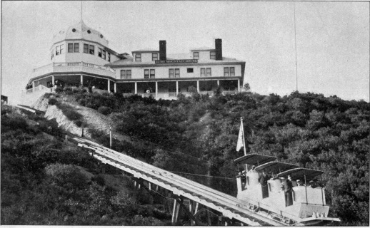 Image not available: ECHO MOUNTAIN HOUSE AND CAR ON THE 48 PER CENT. GRADE,
MT. LOWE RAILWAY.