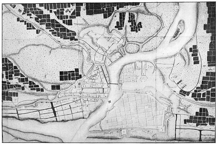 Plan of the present condition of Manila and its environs, drawn by the engineer Feliciano M&aacute;rquez, 1767
