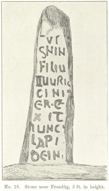 No. 18.  Stone near Frond&ucirc;g, 5 ft. in height