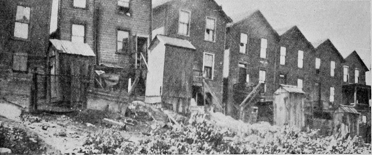 A Row of Houses Unused for Several Years Until the
Present Influx from the South.