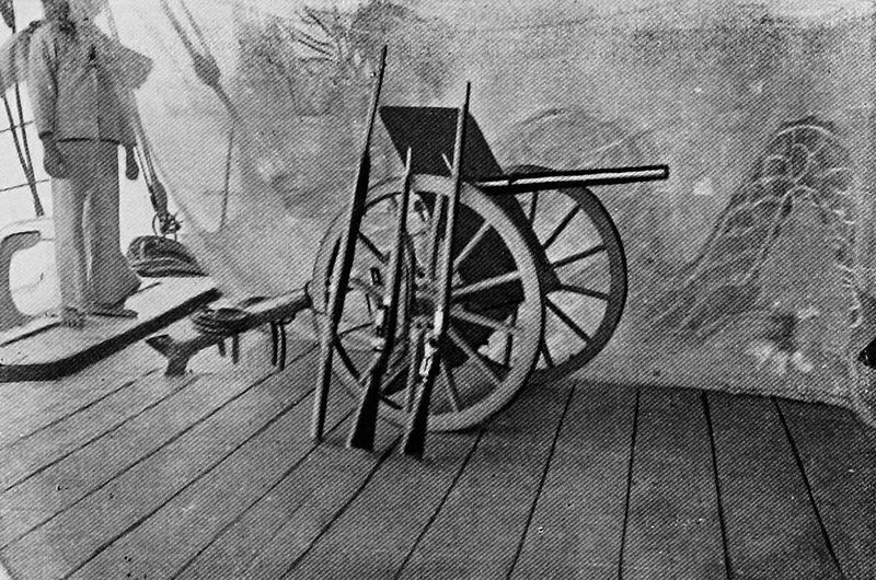 Gun and Ensign captured at Tientsin