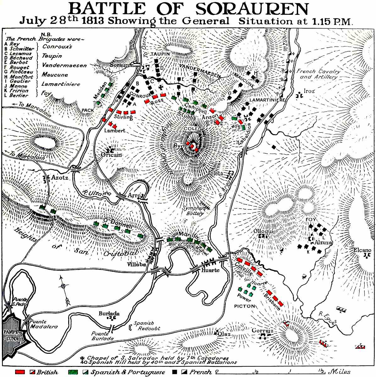 Plan of the Battle of Sorauren