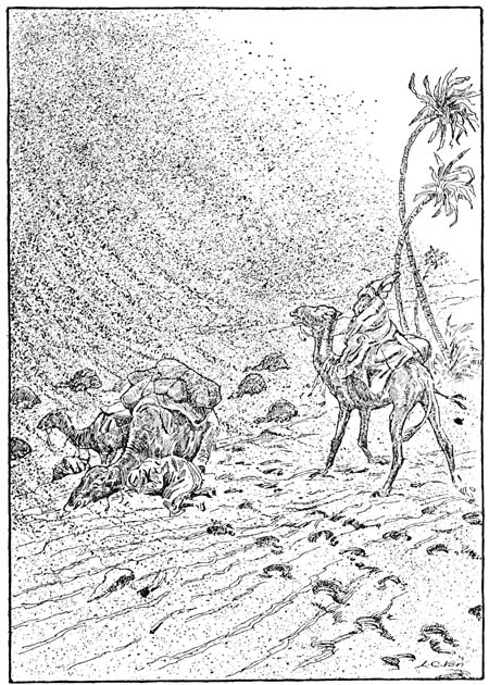 The travelers threw themselves on
the shifting sand
