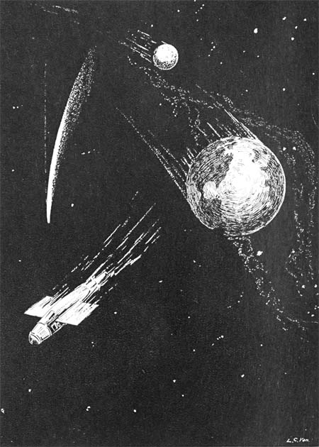 They saw the earth and moon whiz
past them