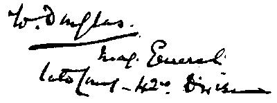 (signature:) W. Douglas.
  Maj. General [illegible] 42nd Division]