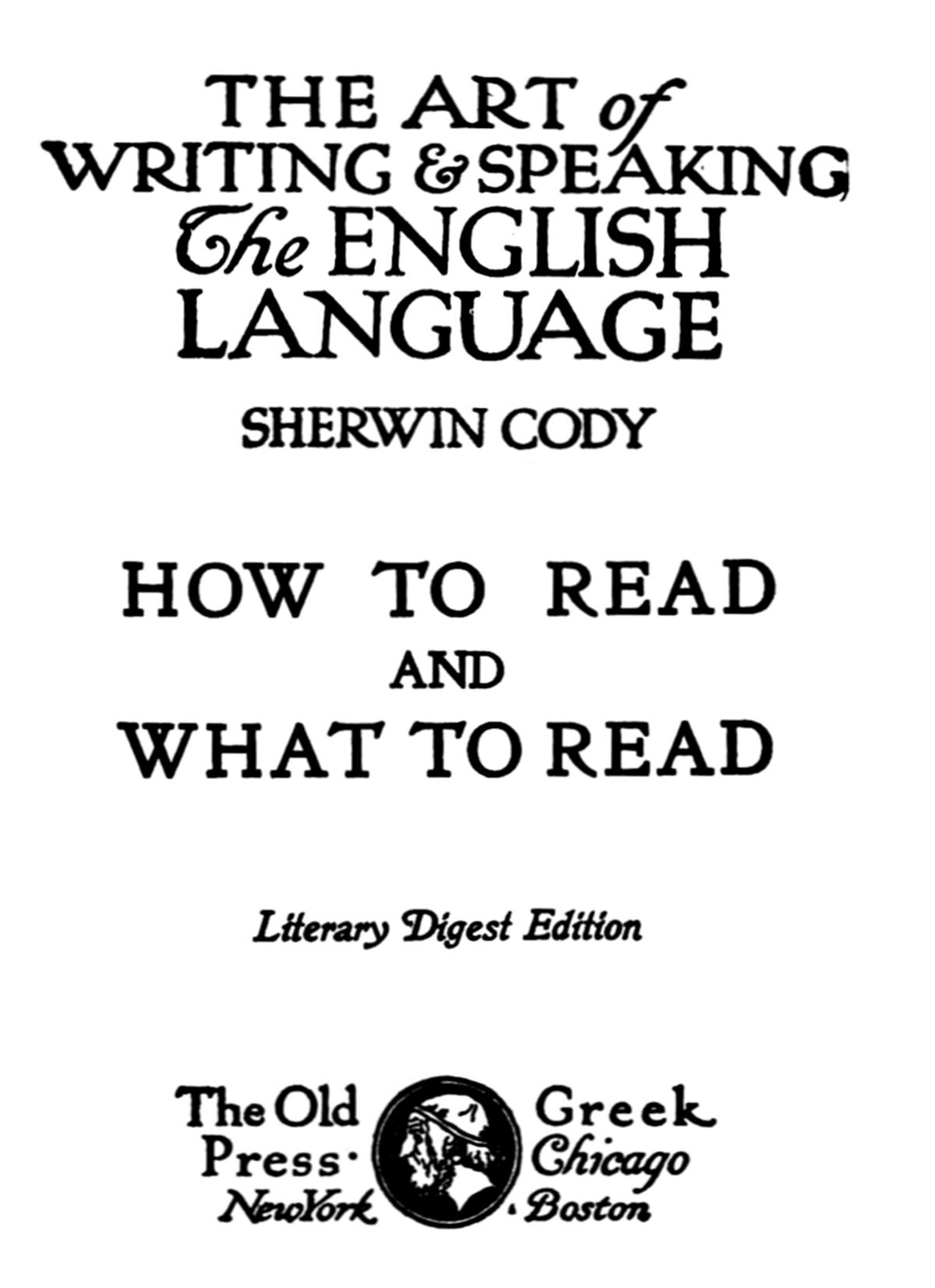 Title page of the book How to Read and What to Read.