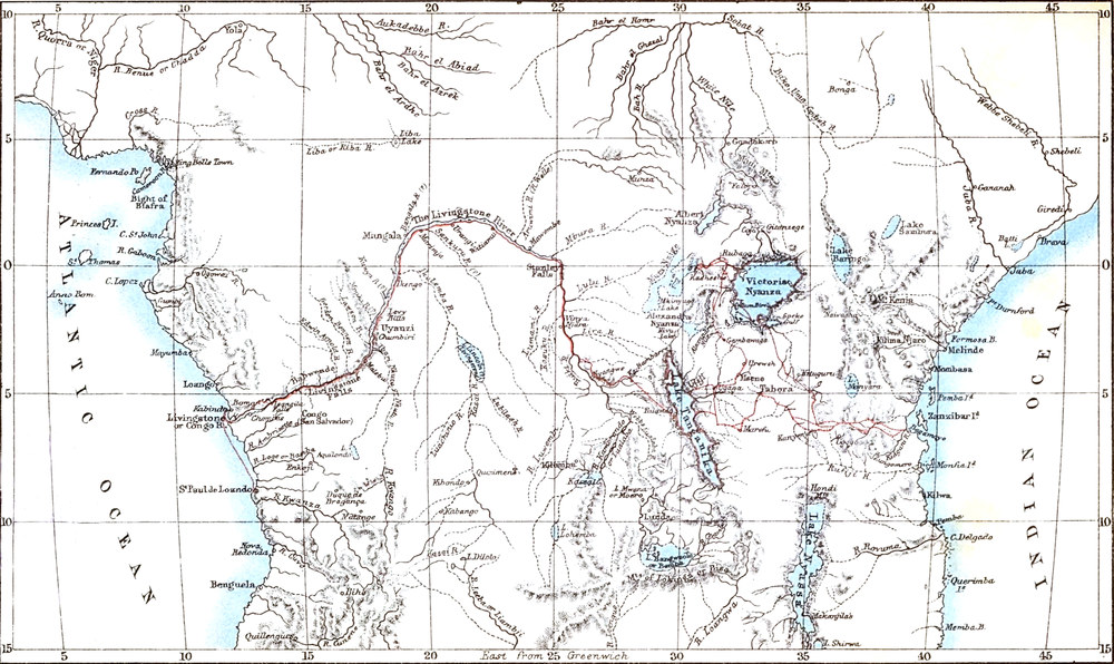 Karte der
  Stanley-Expedition in Zentralafrika