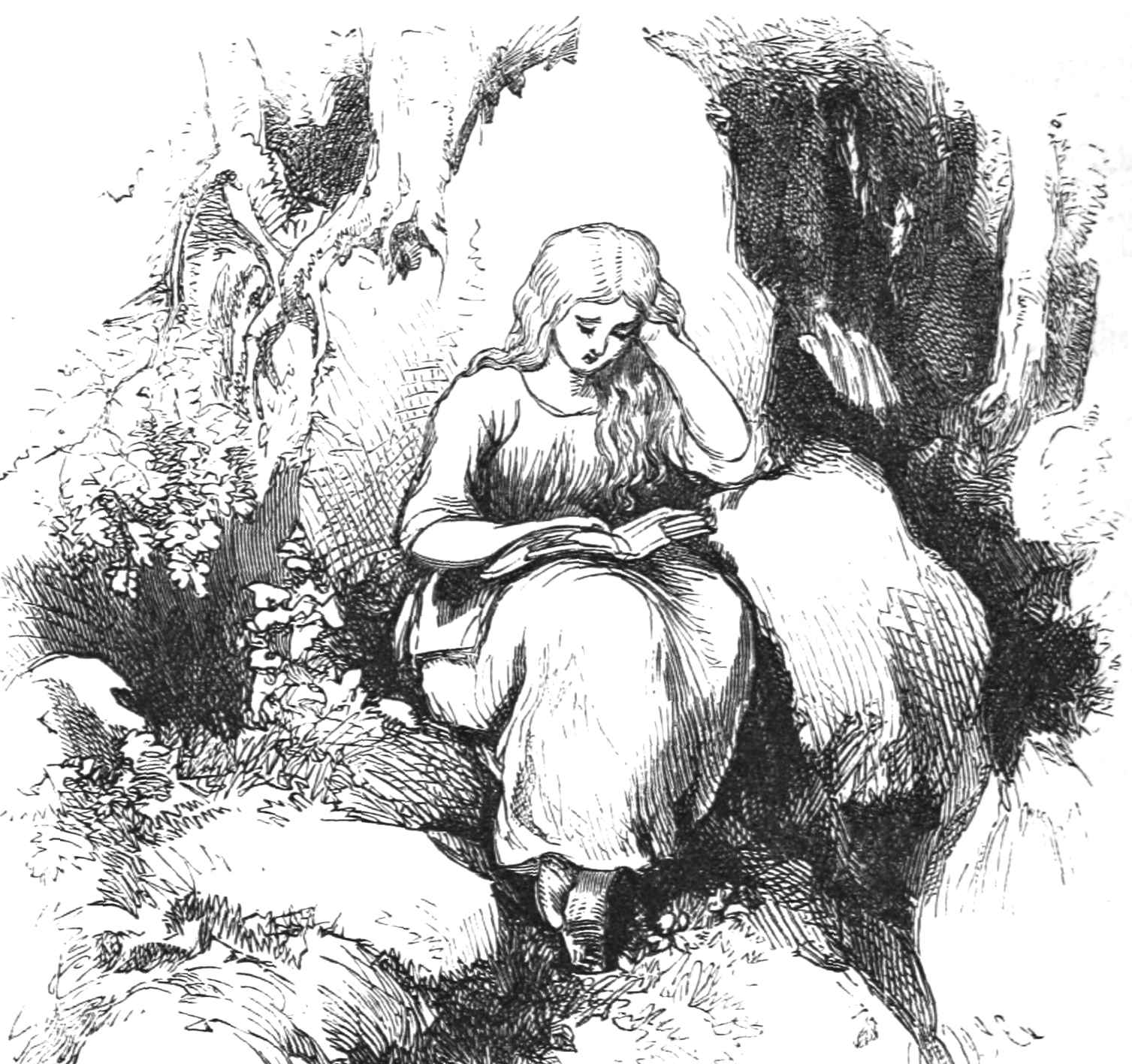 Mable reading a book