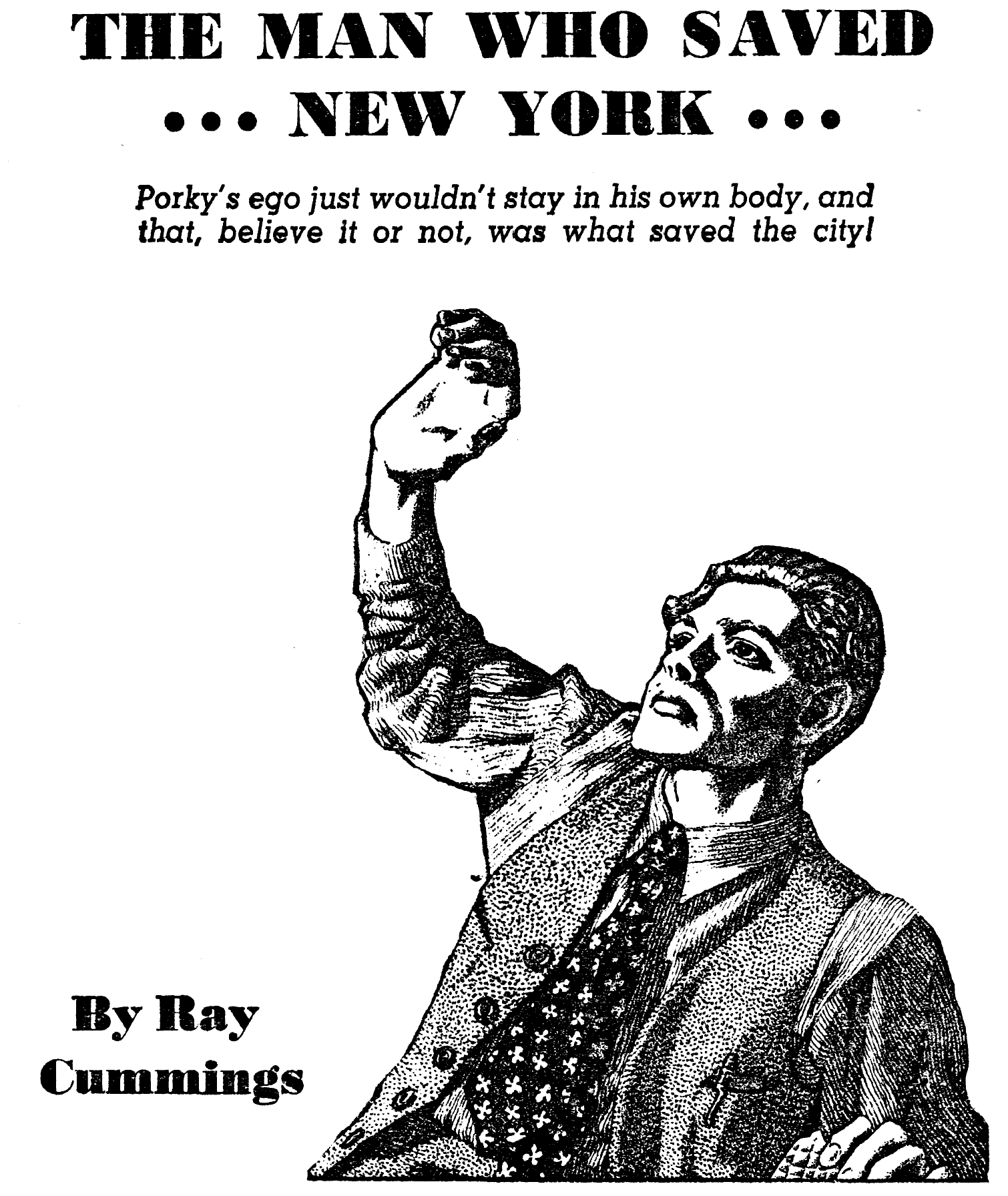 Man with raised hand.