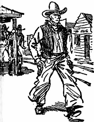cowboy walking with detemination