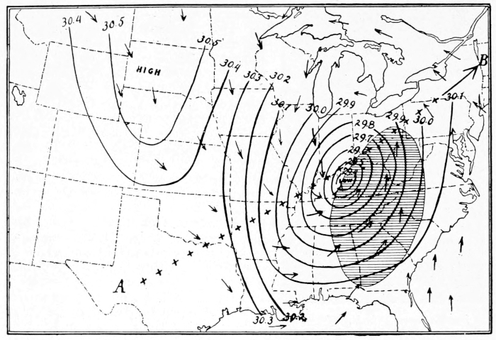 Map of a storm