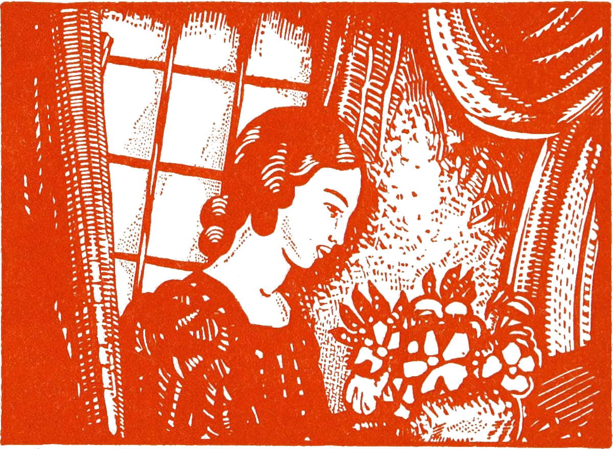Woman with flowers